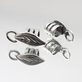 5mm Leaf Cord Ends - Silver Plate