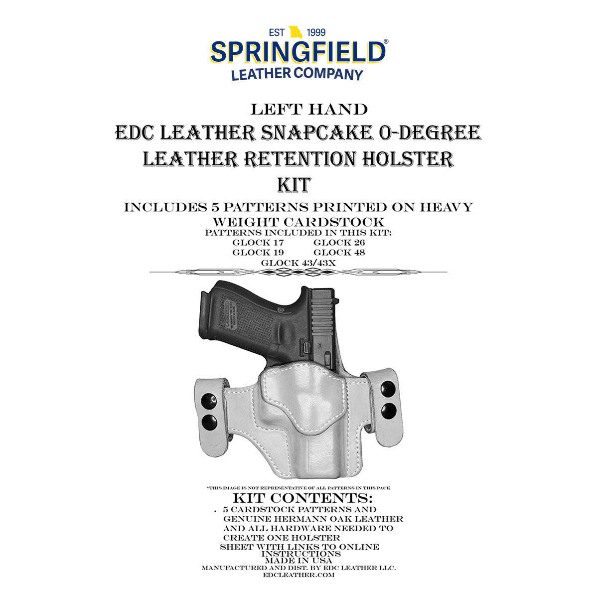 EDCK.Left Hand SnapCake.Glock.jpg EDC Leatherworks Holster Kits Image