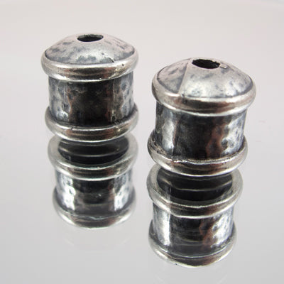 45-315812.SLC.jpg 10mm Hammered Bead Cap - Antique Silver Plate Image