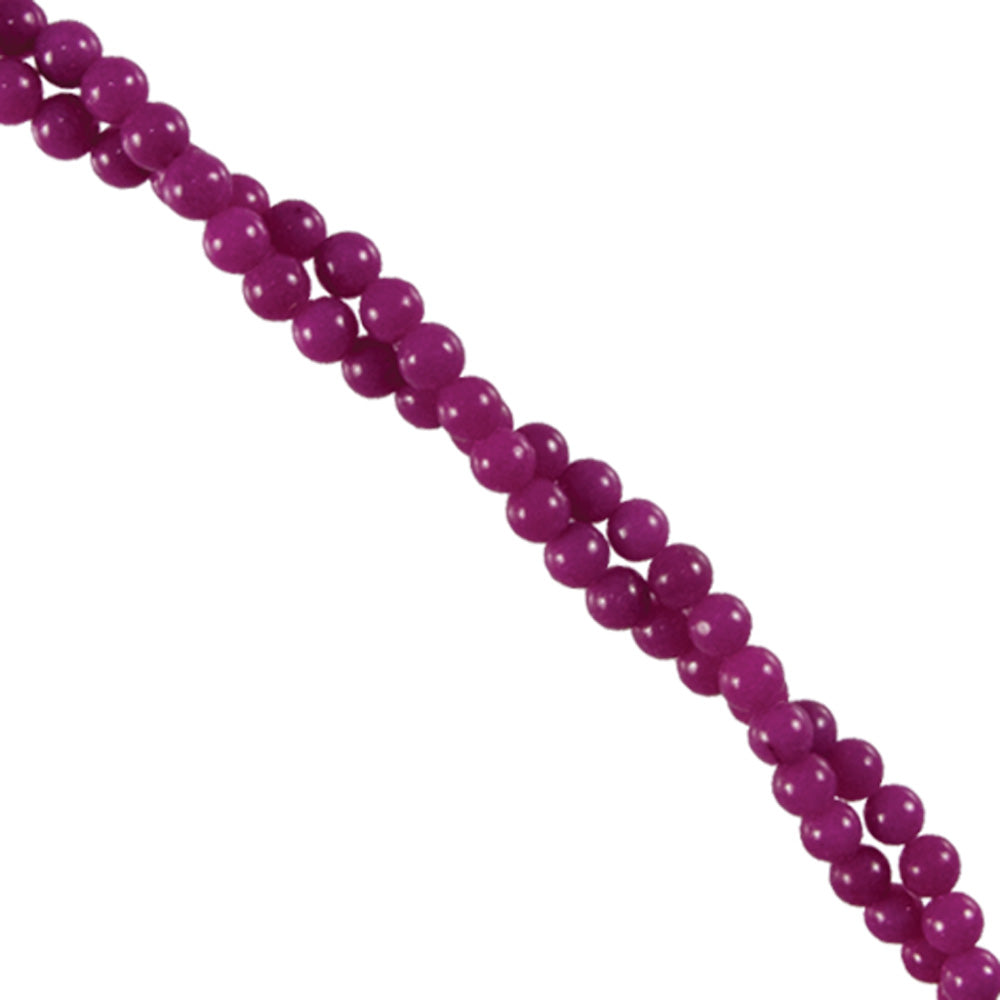 274-6.SLC.jpg 4mm Fossil Round Strand - Raspberry Image