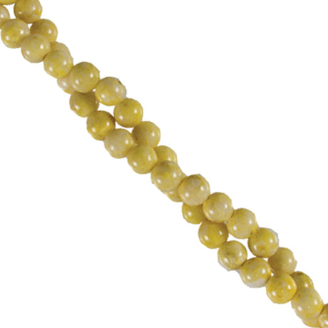 274-19.SLC.jpg 8mm Fossil Round Strand - Yellow Image