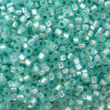 Delica Bead - Silver Lined Light Mint Green Dyed Alabaster DB626