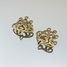 16mm 3 Strand Flames Link - Gold Plate