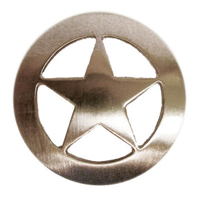 1 1/2" Star Brushed Concho - Nickel Plate