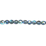 8mm Montana Blue AB Bead Strand - Firepolished
