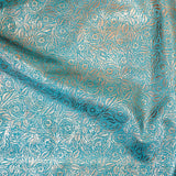 MFC.Rose Gold on Turquoise.03.jpg Metallic Floral Cow Sides Image