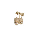 Brass Owl Push Lock Clasp