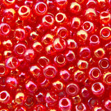 8/0 Seed Beads - Transparent Dark Red AB 22g