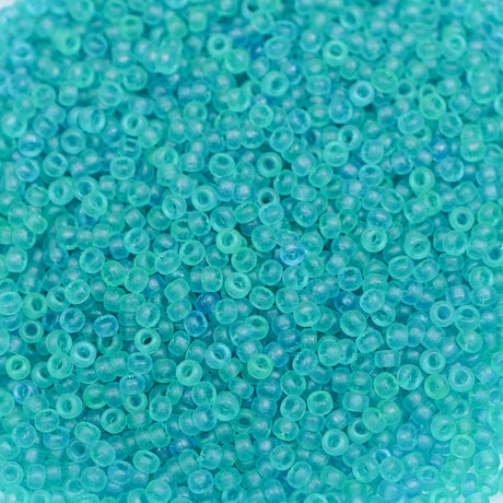 193-151614.SLC.1.jpg 15/0 Seed Beads - Semi-Frosted Transparent Aqua 10g Image