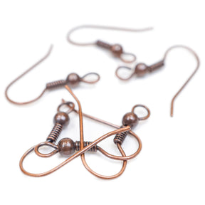 10pk French Hook Earwire - Antique Copper W/Ball