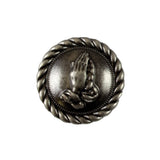 1" Praying Hands Concho Right - Antique Nickel Plate