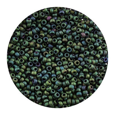 451192066.SLC.jpg 11/0 Seed Beads - Matte Metallic Dark Green Iris 8.5g Image
