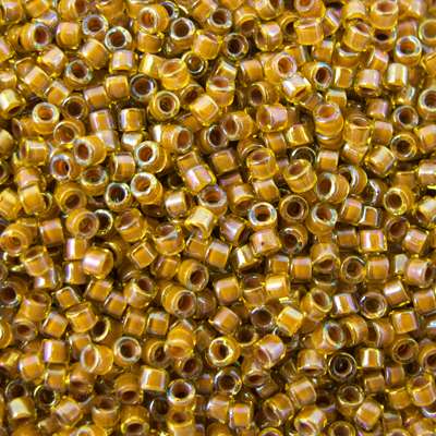 45-1131738.SLC.jpg Delica Bead - Cocoa Lined Chartreuse AB DB1738 Image