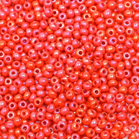 229-1024.SLC.1.jpg Seed Beads 10/0 Opaque Medium Red AB - 20g Image