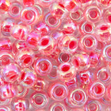6/0 Seed Beads - Dark Coral Lined Crystal AB 20g