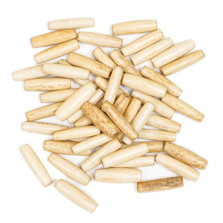 205-107.SLC.1.jpg 1" Hair Pipe Beads - Antique White 50pk Image