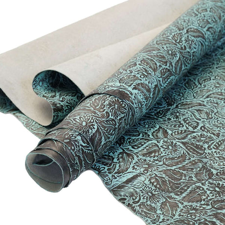 DFL.Turquoise Brown.02.jpg Daisy Floral Embossed Cow Image