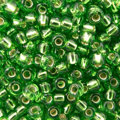 45-8915.SLC.jpg 8/0 Seed Beads - Silver Lined Light Green 22g Image