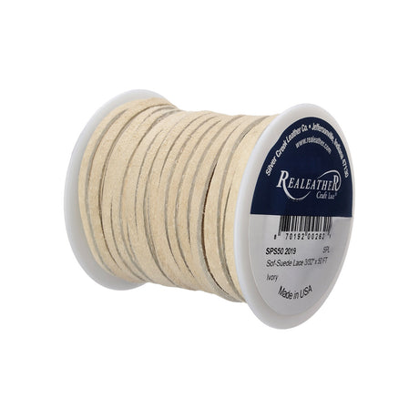 28-9015.SLC.02.jpg Lace Suede Ivory 3/32" x 50ft Image