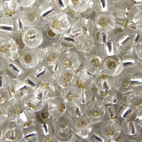 8/0 Seed Beads - Silver Lined Crystal 22g