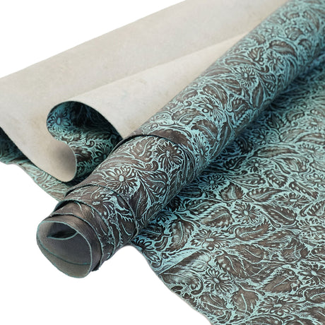 DFL.Turquoise Brown.02.jpg Daisy Floral Embossed Cow Image