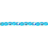 6mm Aqua AB Bead Strand - Firepolished