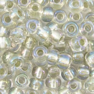 45-692604.SLC.jpg 6/0 Seed Beads - Pale Lime Lined Crystal 20g Image