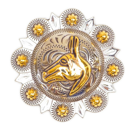 115-100.SLC.1.jpg Mulehead Berry Concho - Nickel/Gold Image