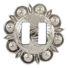 1 1/2" Slotted Berry Concho - Silver Plate