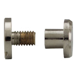 1/8" Flat Screw Post - Solid Brass/Nickel Plate 10pk