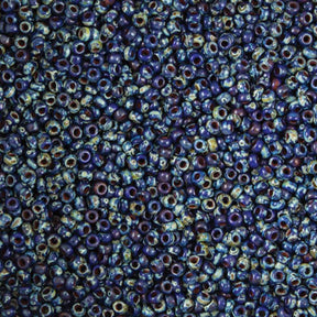 11/0 Seed Beads - Picasso Opaque Cobalt 23g