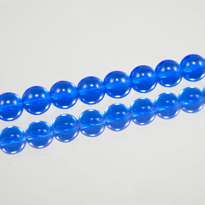222-4143.SLC.jpg 8mm Blue Round Glass Bead Strand Image