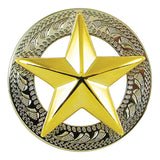 1-1/4" 3D Star Concho - Silver Plate/Gold Plate