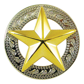 1-1/4" 3D Star Concho - Silver Plate/Gold Plate