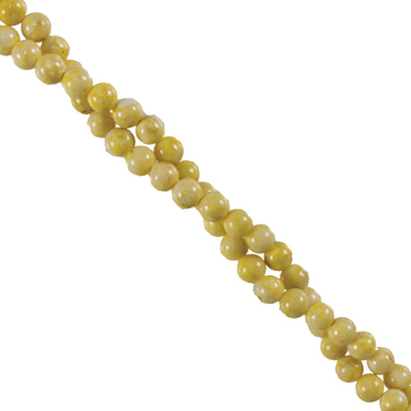 274-12.SLC.jpg 4mm Round Fossil Strand - Yellow Image