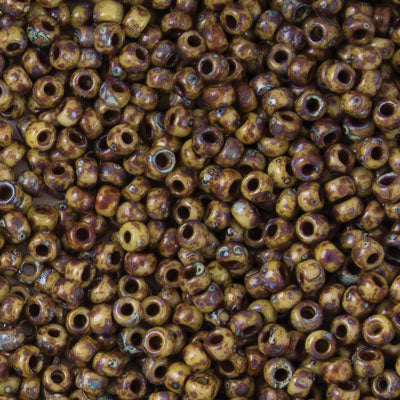 45-894517.SLC.jpg 8/0 Seed Beads - Picasso Brown Tan Matte 22g Image