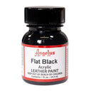 Flat Black Angelus Leather Acrylic Paint, 1-ounce size, flat view