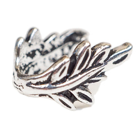 Large Botanical Pinch Bail - Silver Plate