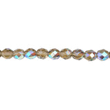 8mm Black Diamond AB Bead Strand - Firepolished