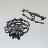 23mm Floral Vine Toggle - Gunmetal