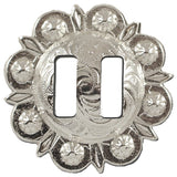 1" Slotted Berry Concho - Silver Plate