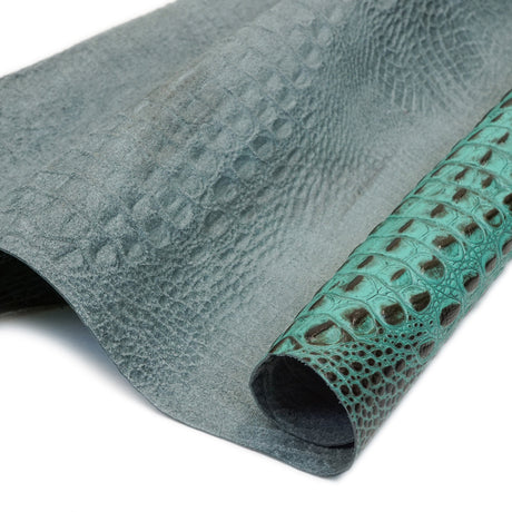 665-1508.SLC.3.jpg Italian Hornback Embossed Side - Aqua Brown Image