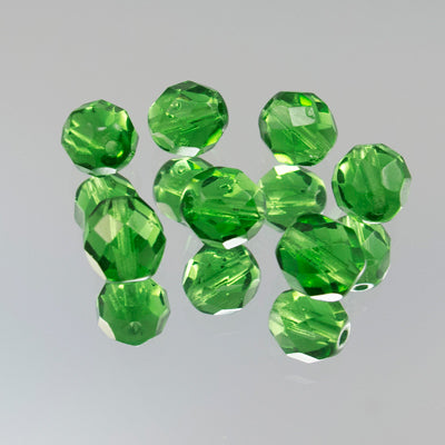 222-4195.SLC.jpg 8mm Firepolish Strand - Green Image