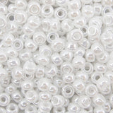 8/0 Seed Beads - White Ceylon 22g