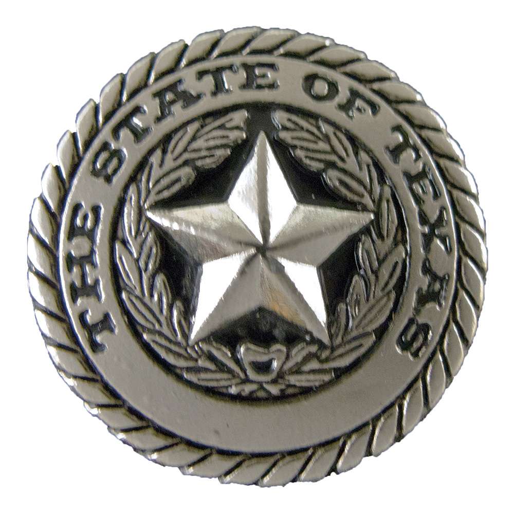 56-1.SLC.jpg 1" Screwback Concho - Texas Seal Antique Silver Image
