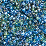 Delica Bead - Green & Blue Lined Mix DB985