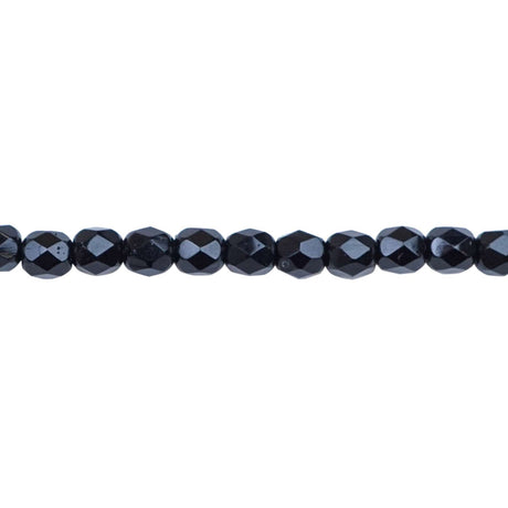 339-33.SLC.1.jpg 4mm Jet Bead Strand - Firepolished Image