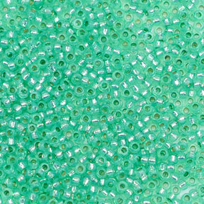 15/0 Seed Beads - Duracoat Silver Lined Mint Green 8.2g