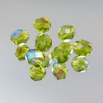 339-118.SLC.jpg 8mm Olivine AB Bead Strand - Firepolished Image