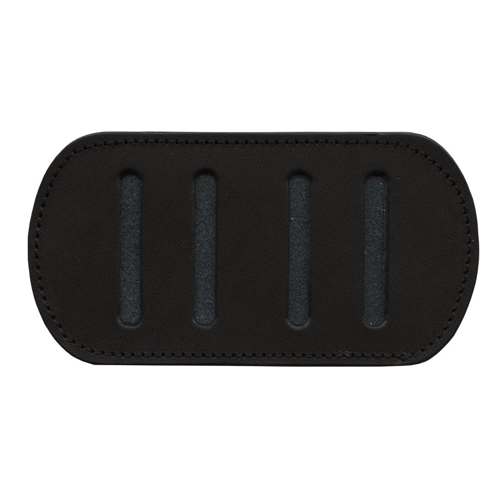 100-48551.SLC.jpg 2" Sewn Black Shoulder Pad Leather Shape Image